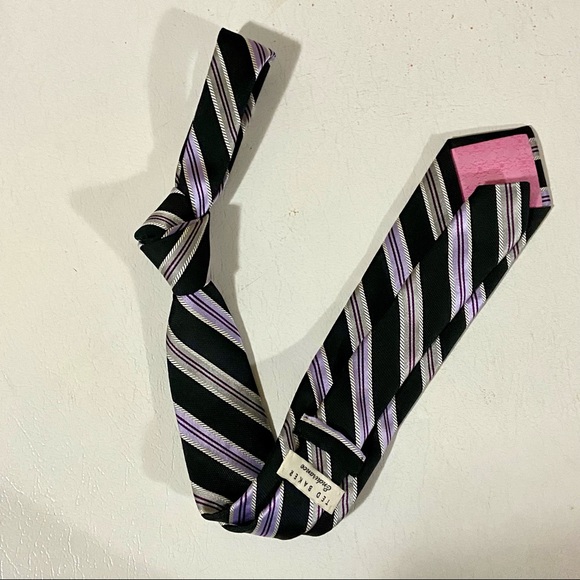 Ted Baker Endurance wide striped 100% silk tie - Picture 3 of 4